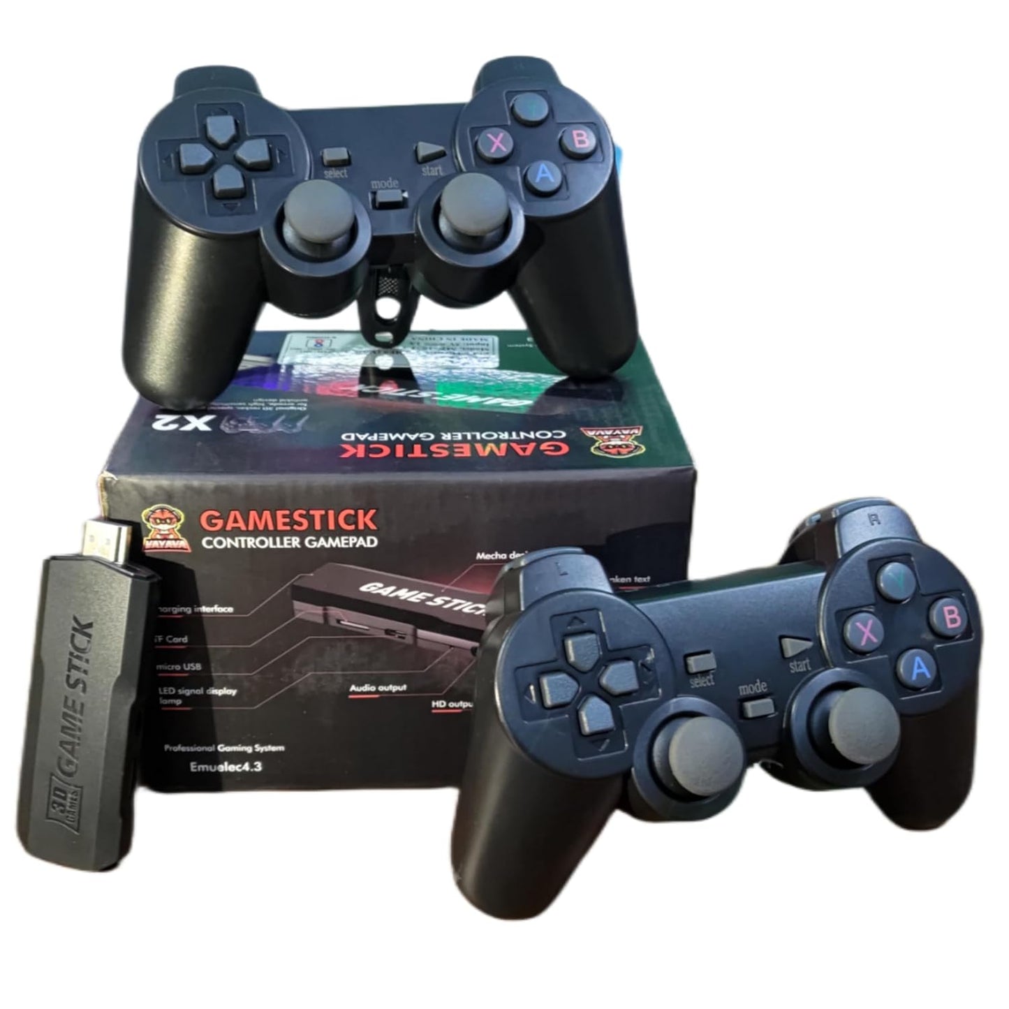 RETRO GAMERS - Wireless Game Stick (37000 in 1 Games ) (2D, 3D) with 2 Controllers