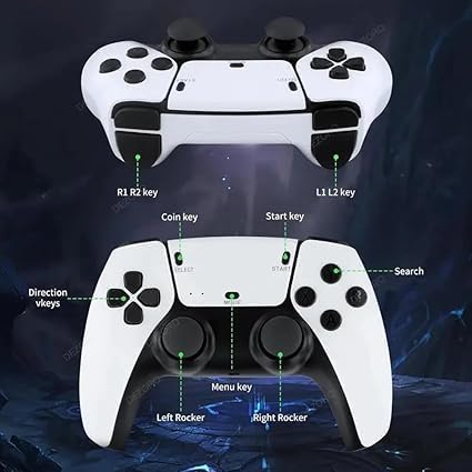 RETRO GAMERS - 4K Ultra HD Wireless Game Stick (20000 in 1 Games ) with 2 Controllers