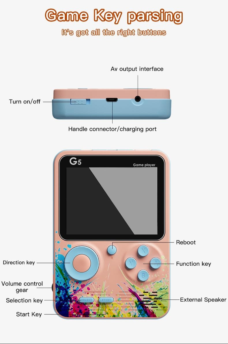 RETRO GAMERS - Handheld Ultra thin Classical Game PAD (500 in 1 Games) - Can Play On TV