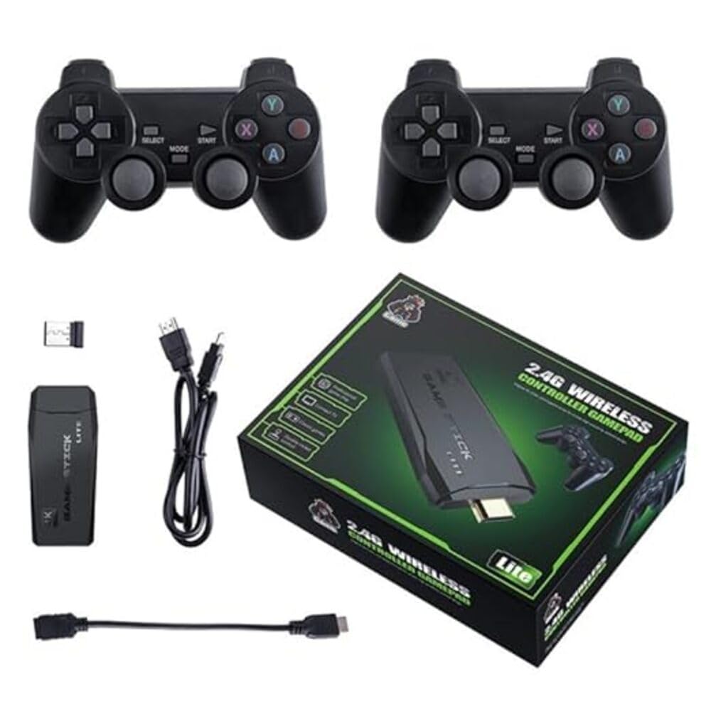 RETRO GAMERS - Wireless Game Stick - (10,000 in 1 Games)1080p with 2 Controllers