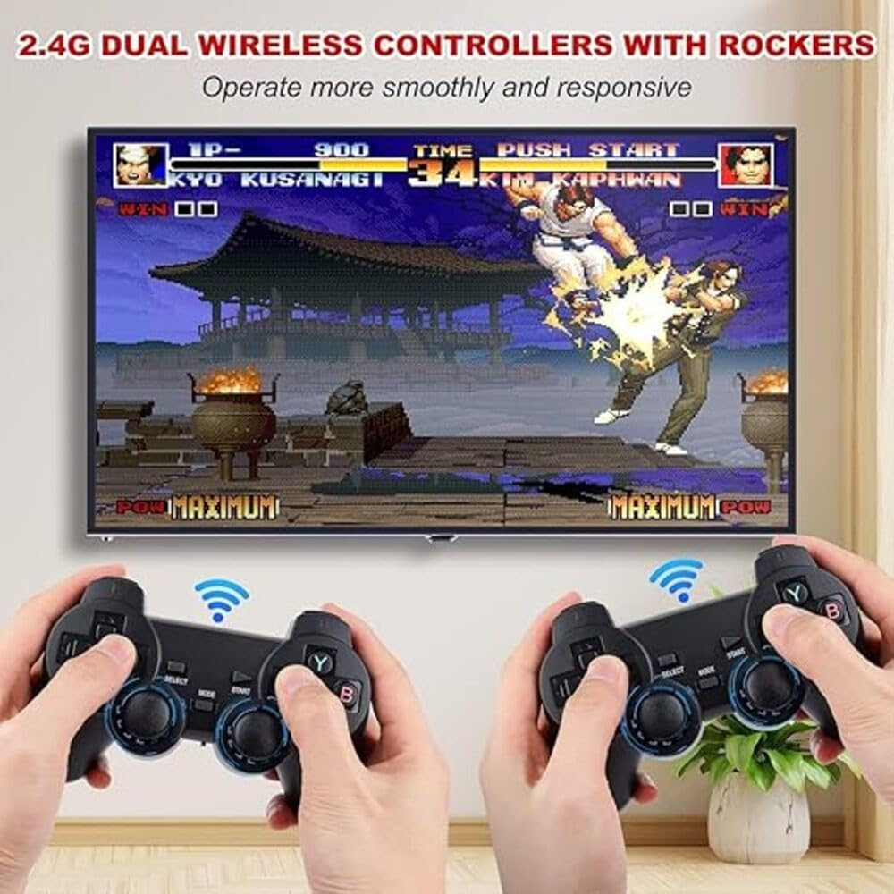 RETRO GAMERS - Wireless Game Stick - (10,000 in 1 Games)1080p with 2 Controllers
