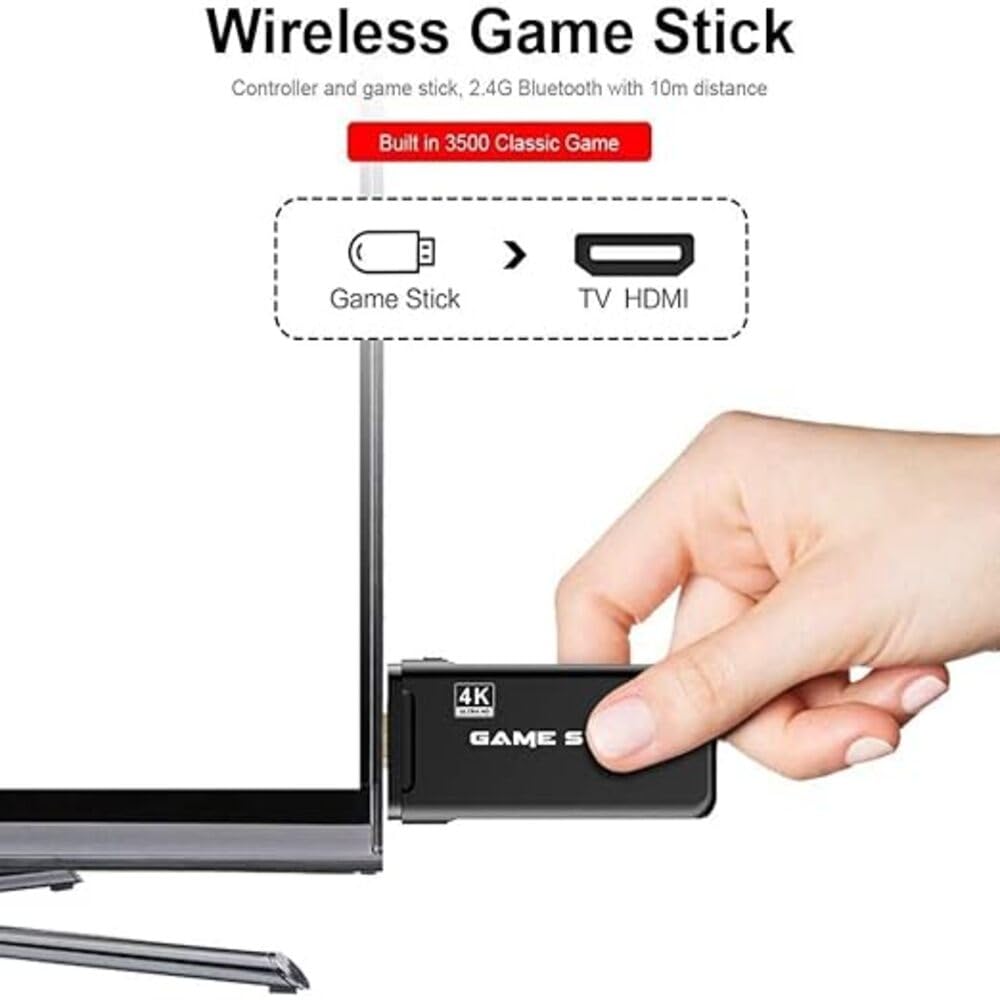 RETRO GAMERS - Wireless Game Stick - (10,000 in 1 Games)1080p with 2 Controllers